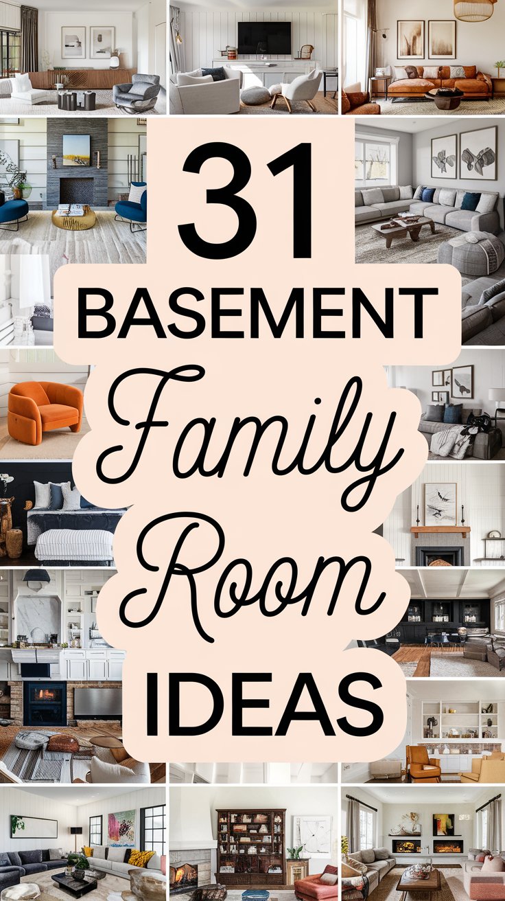 31 Basement Family Room Ideas to Make Your Downstairs Space the Heart ...