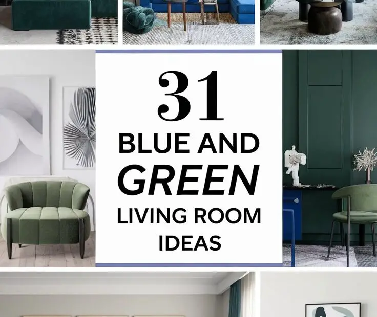 31 Blue and Green Living Room Ideas