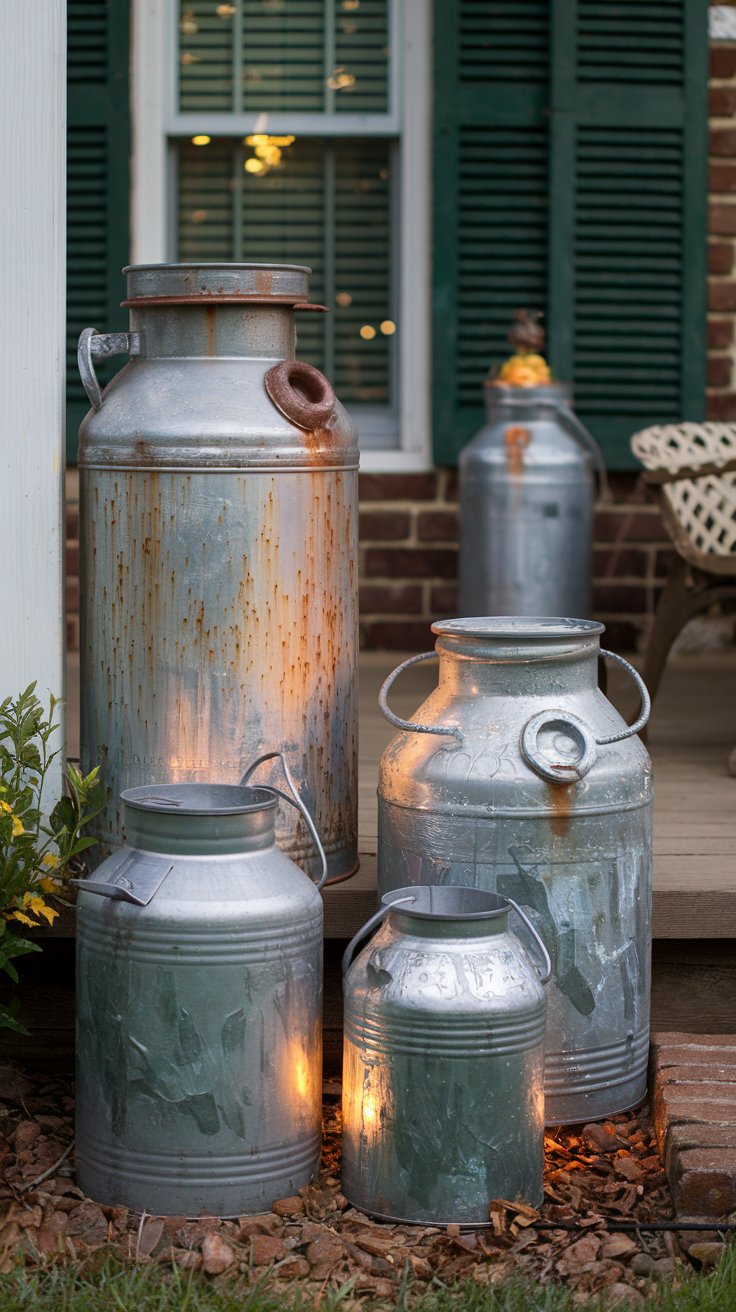 Antique Milk Can Collection