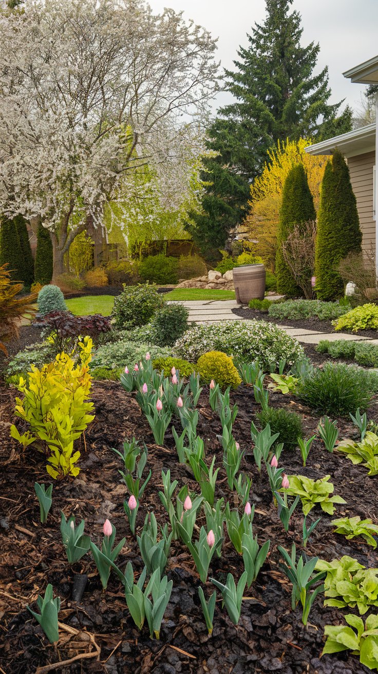 Layered Garden Beds with Year-Round Interest