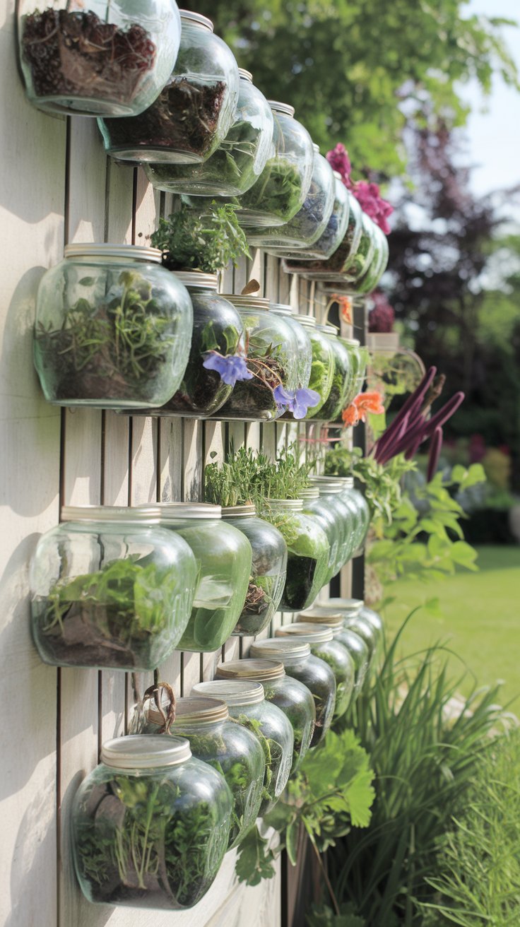 Mason Jar Wall Garden