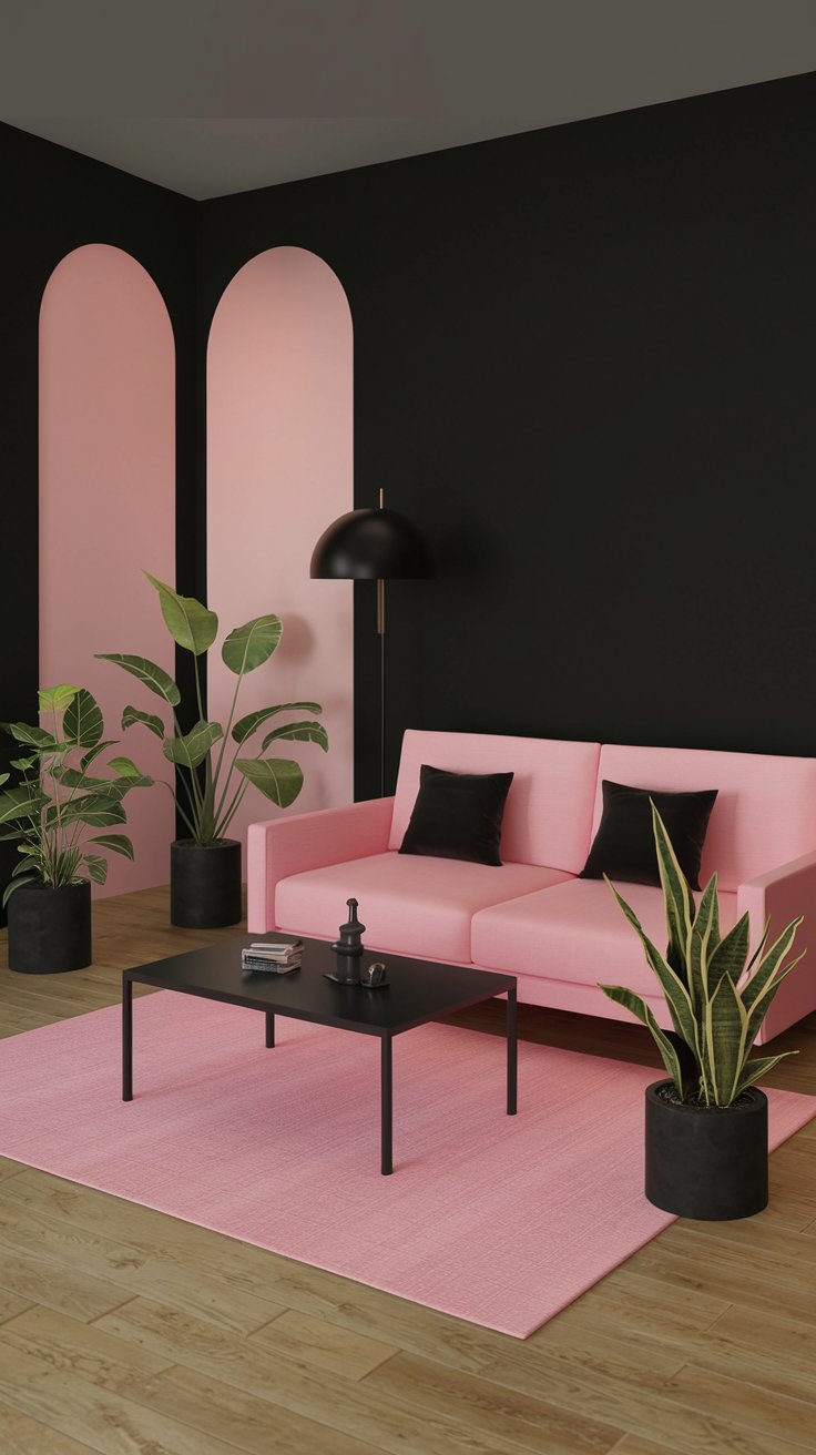 Minimalist Pink and Black