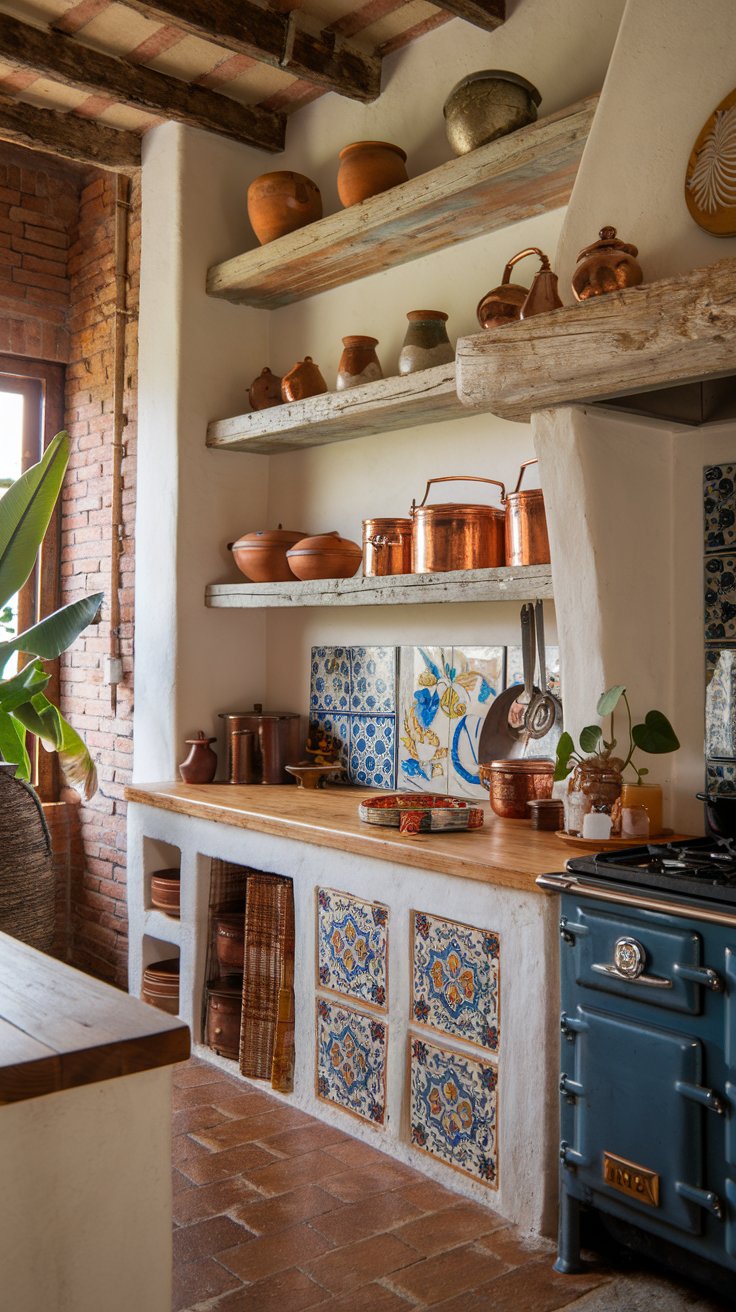 Open Shelving with Rustic Wood