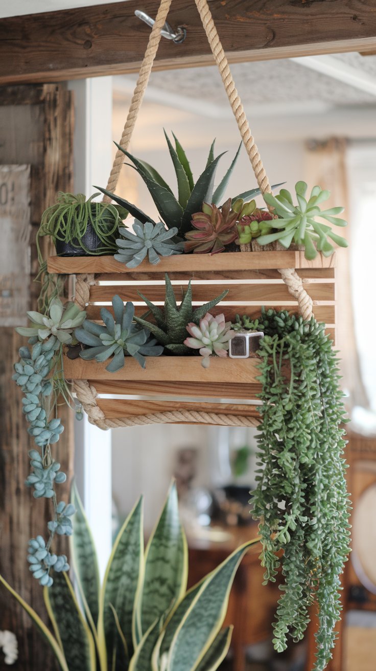 Rustic Rope Shelving