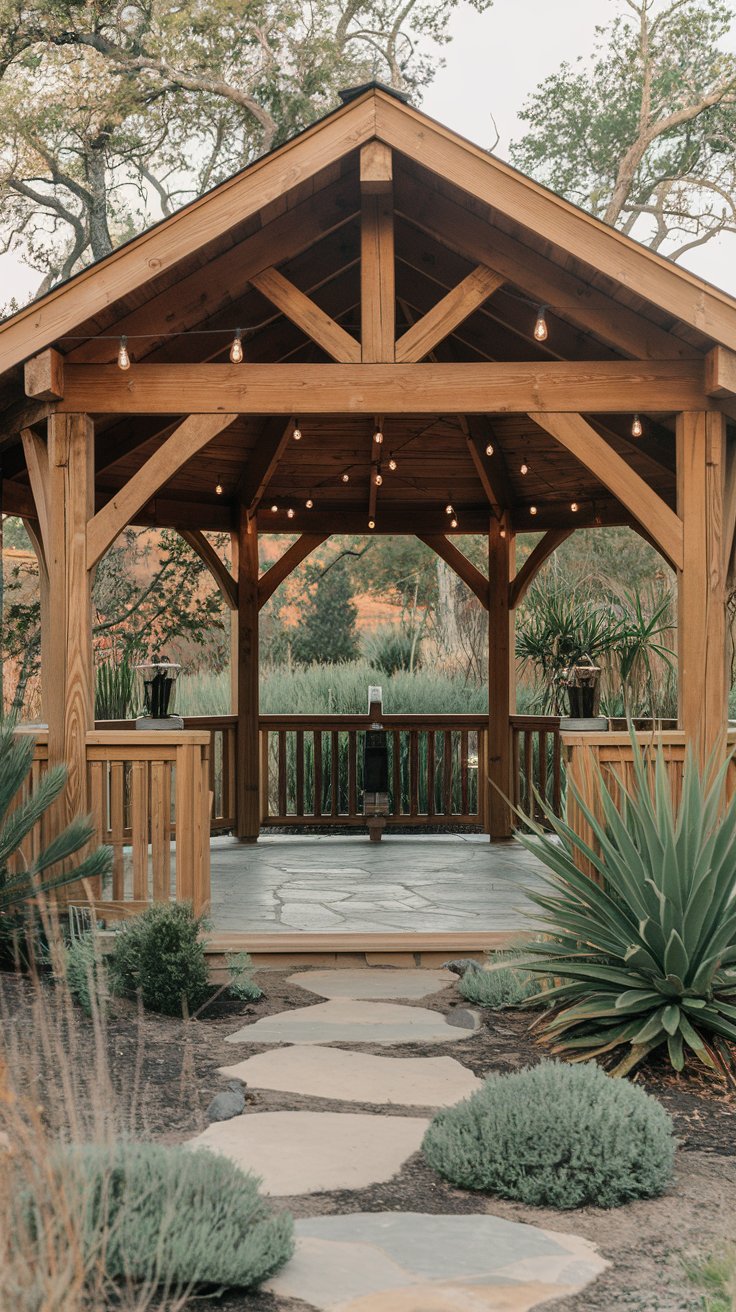 Rustic Wooden Pavilion Gazebo