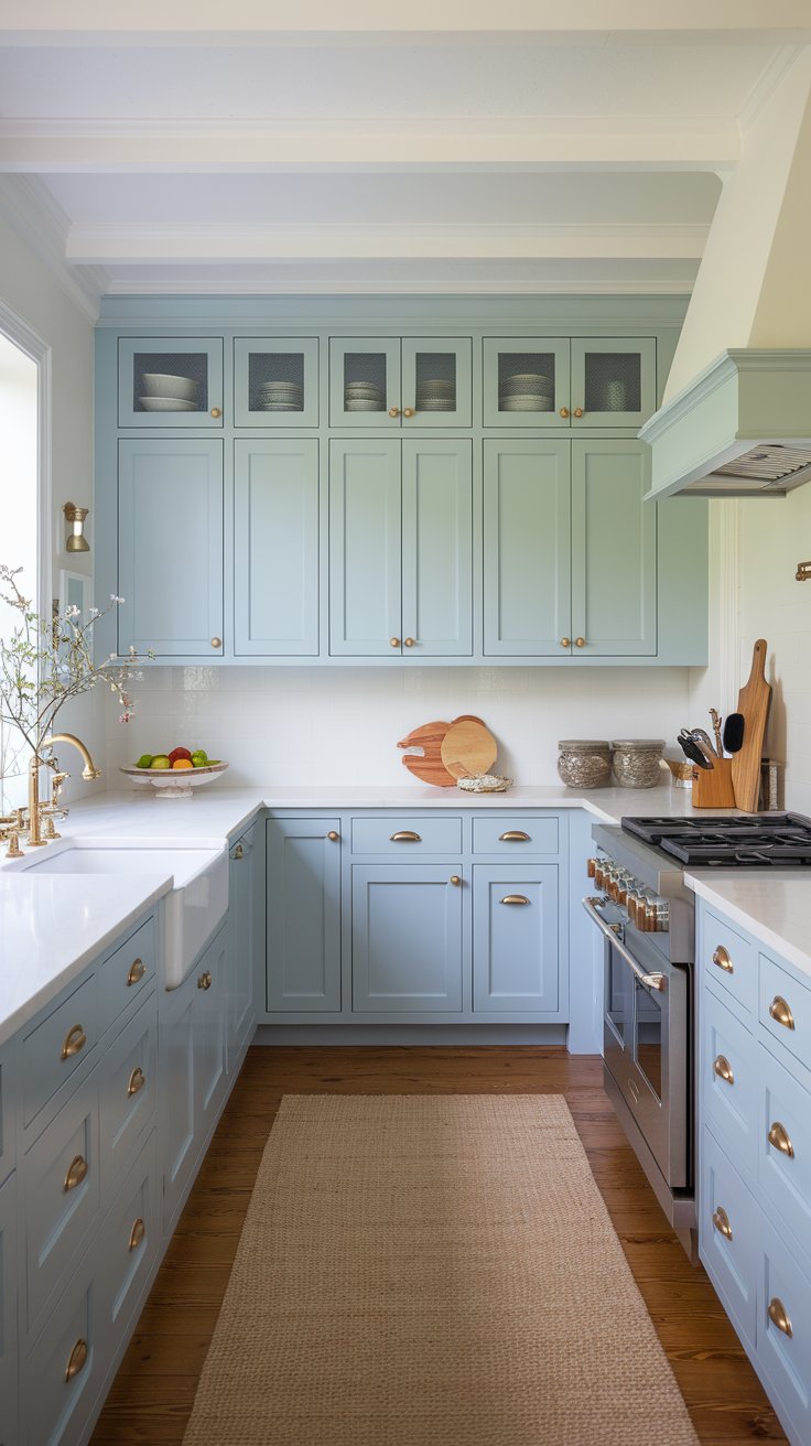 Sky Blue Kitchen Island