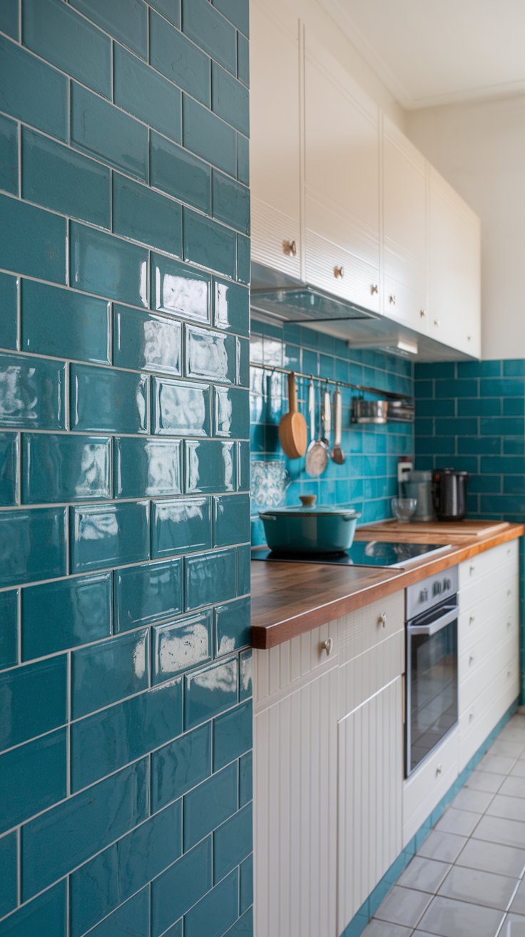 Teal Blue Backsplash Tiles