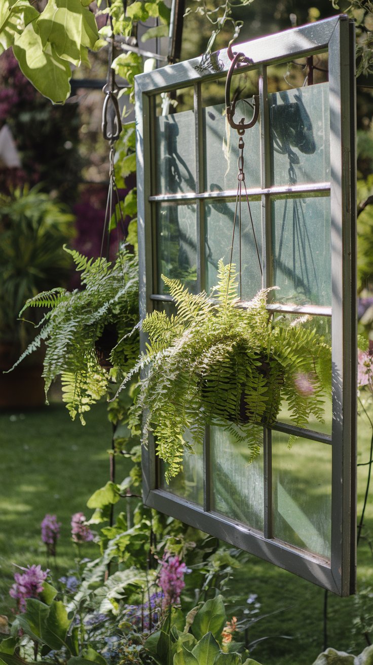 Vintage Window Frame Garden Art