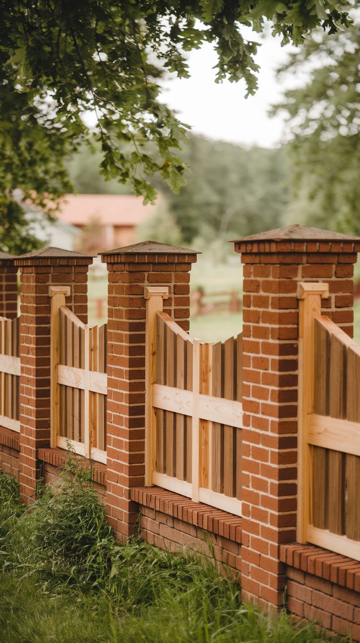 Brick Pillars with Wooden Infill