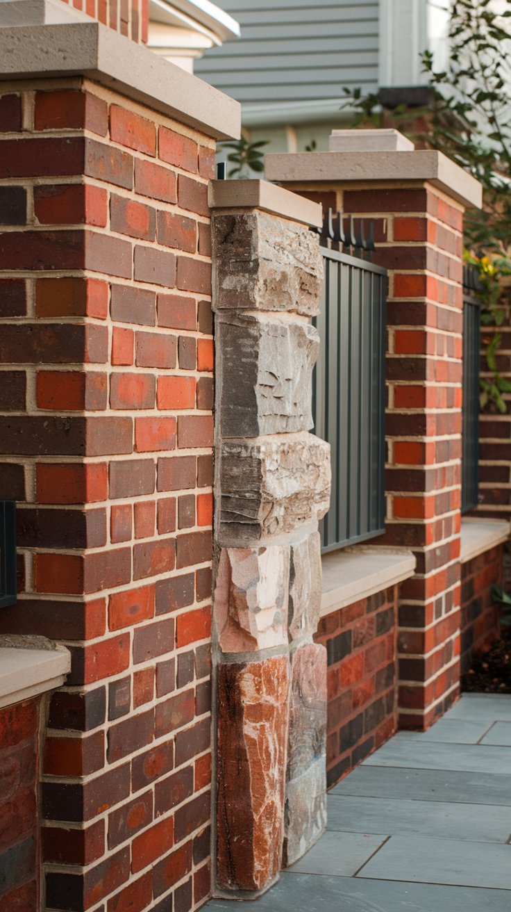 Brick and Stone Combination Wall