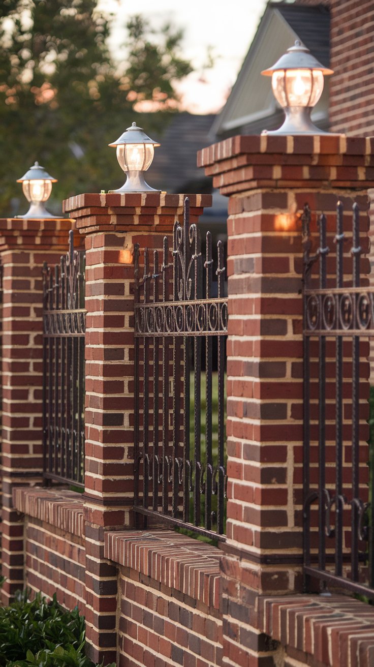 Brick and Wrought Iron Combination