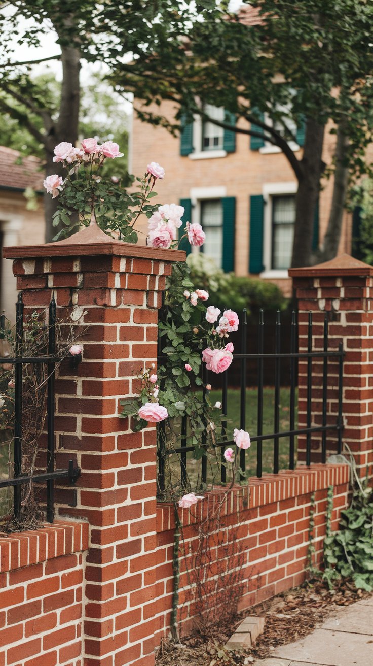 Classic Red Brick Perimeter Fence