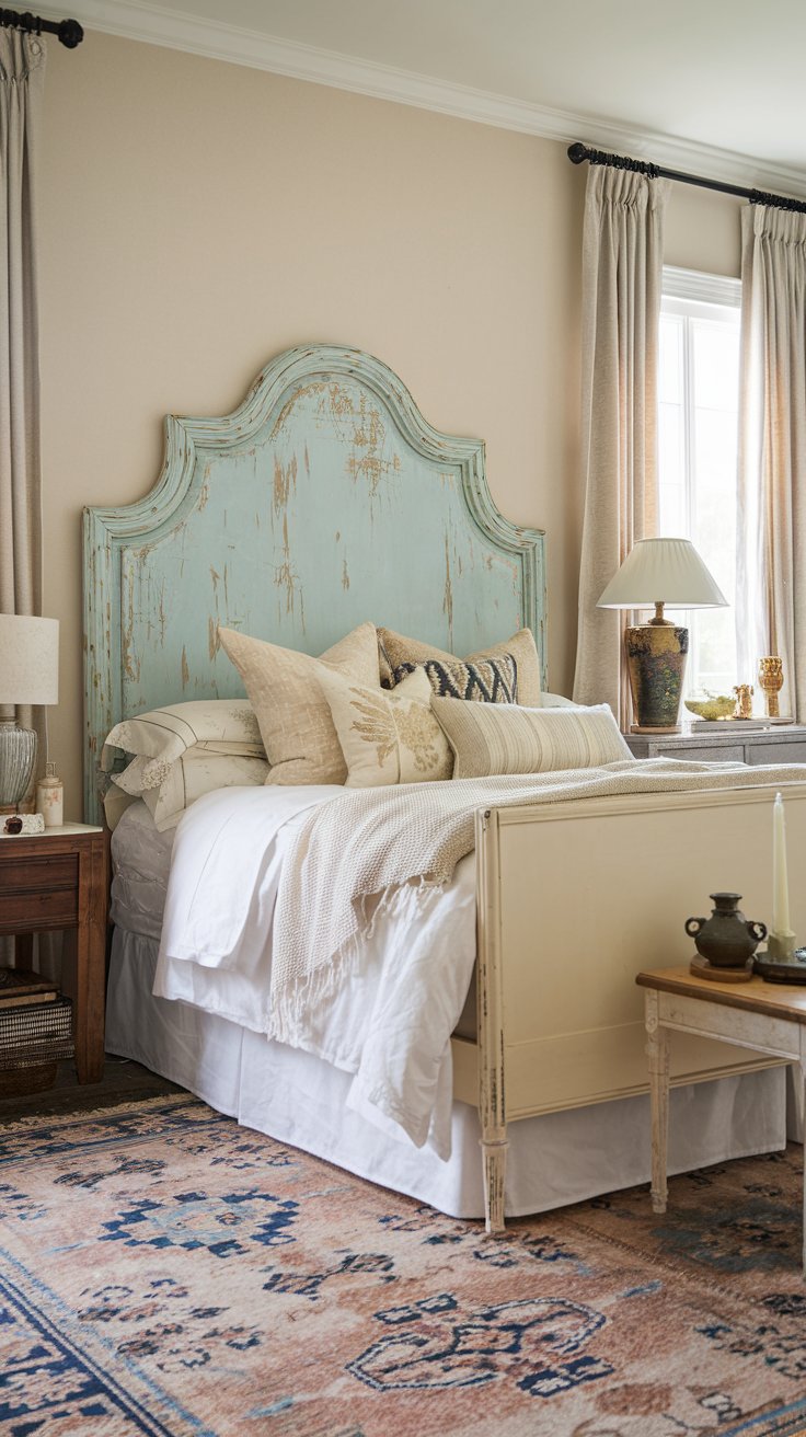 Distressed Wooden Headboard