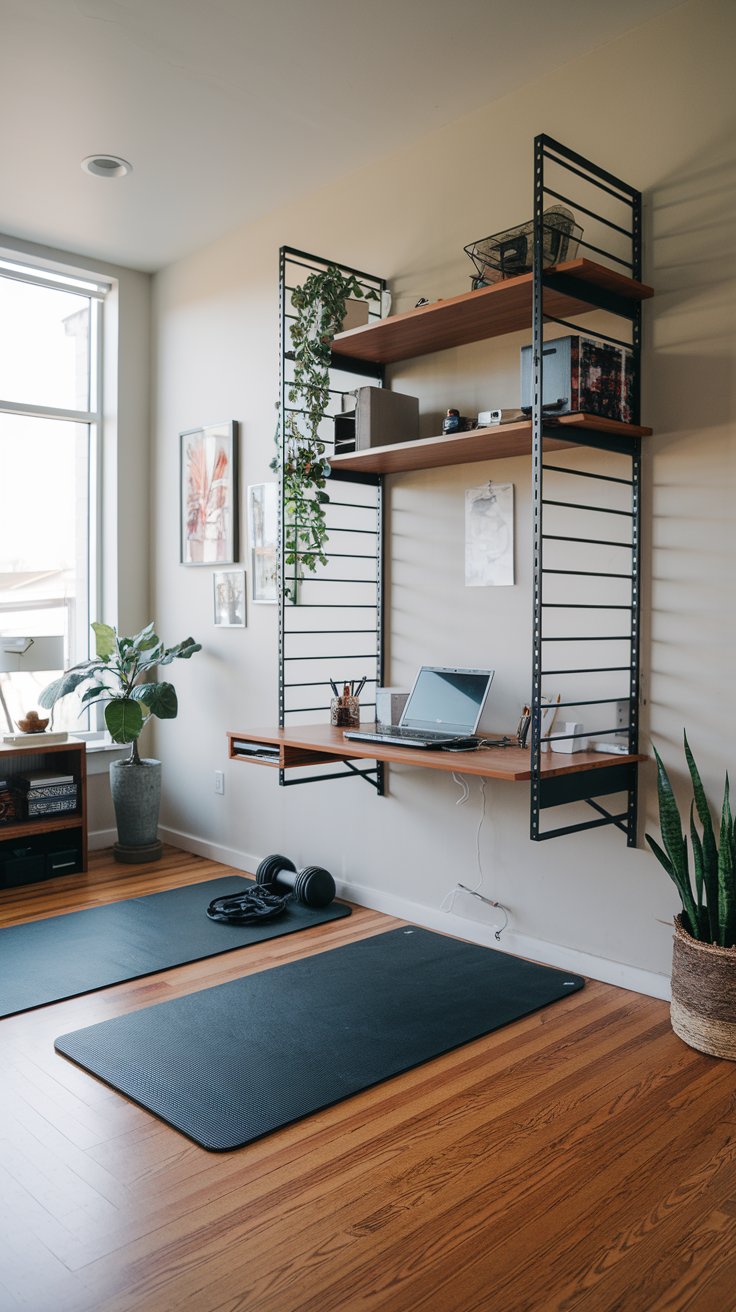 Floating Desk with Underfloor Exercise Space