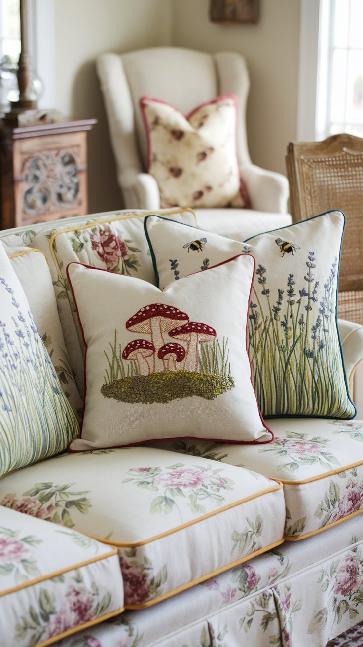 Hand-Embroidered Pillow Covers