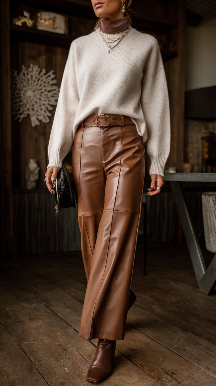Leather Pants & Soft Sweater (For That "I'm Not Trying Too Hard" Vibe)