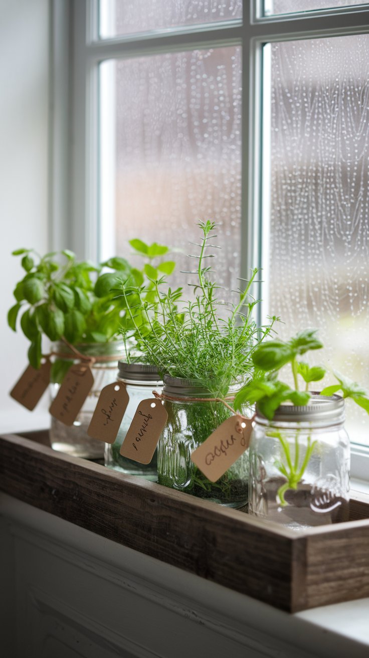 Mason Jar Herb Garden