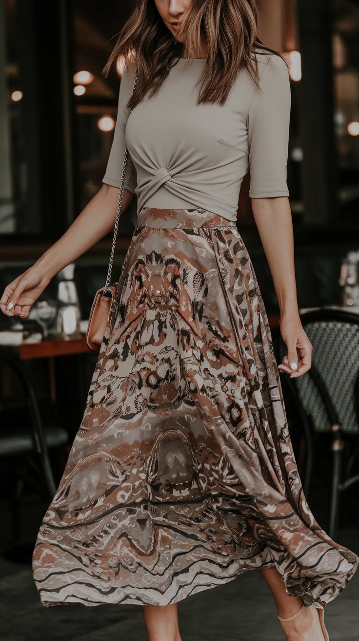 Midi Skirt & Fitted Top (Because Your Waist Is Having a Moment)