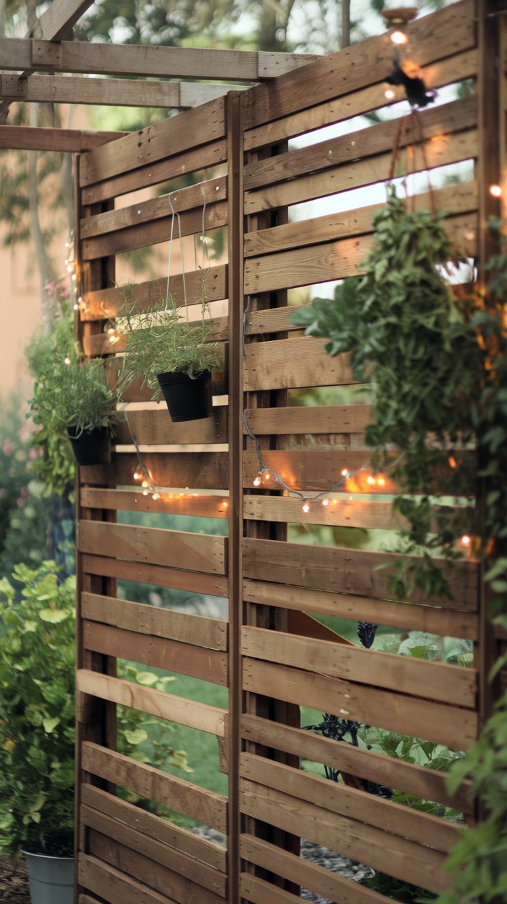 Pallet Wood Privacy Screen