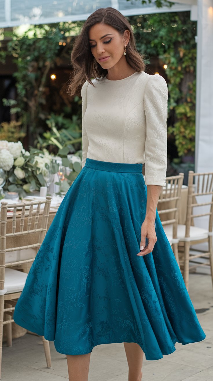 The Midi Skirt + Statement Top Combo (Because Balance is Everything)