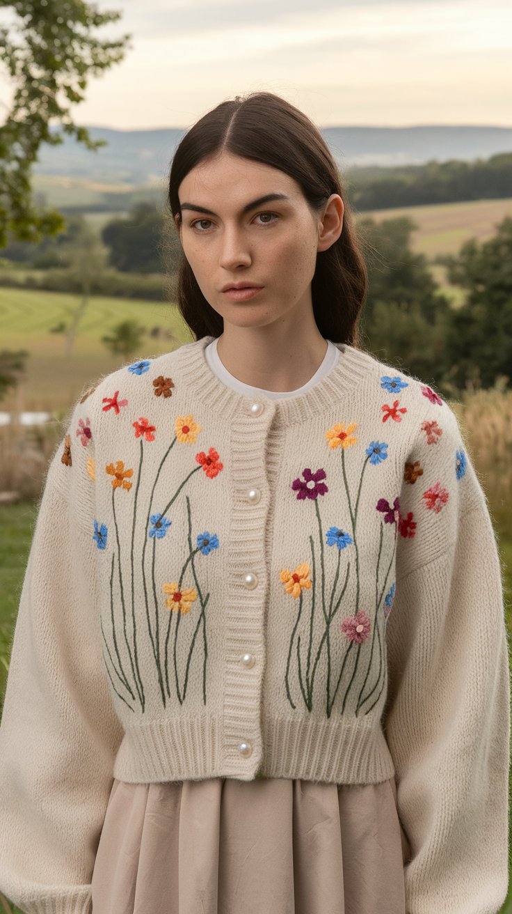Embroidered Cardigan (Because Hand-Stitched Flowers Are Better Than Real Ones)