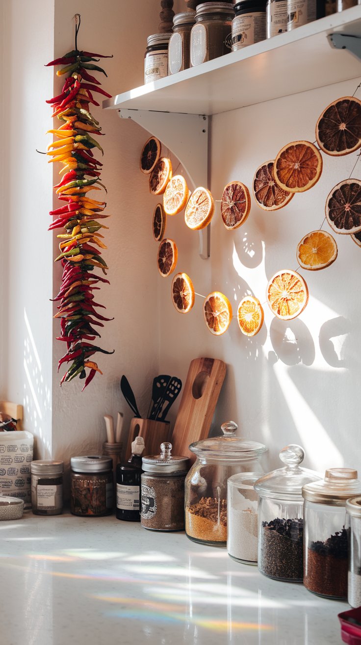 Hanging Dried Fruits and Vegetables