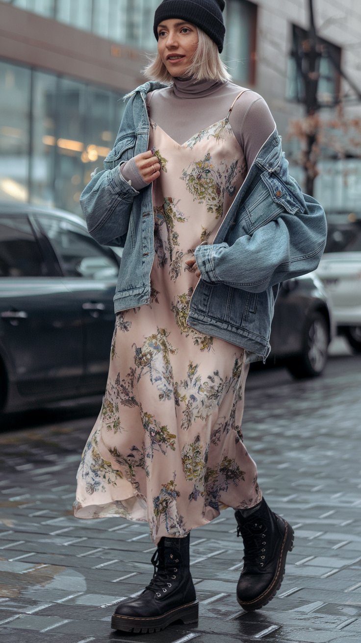 Layered Slip Dress (because who says you can't wear summer clothes in winter?)