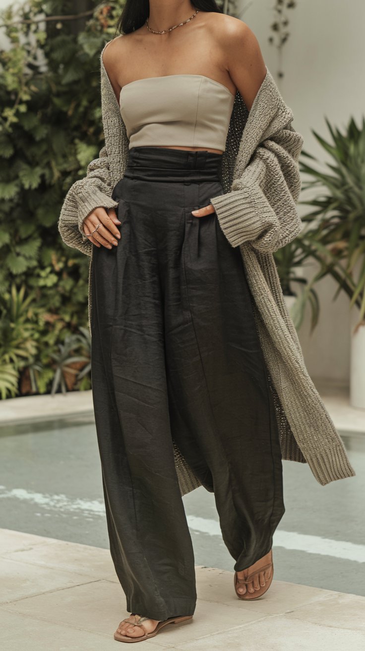 The Bandeau + Cardigan Combo (Hot Girl Summer, But Make It Classy)