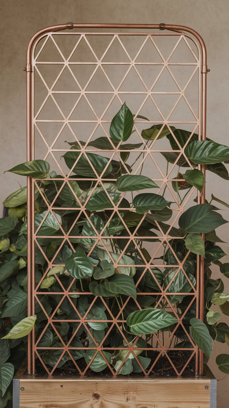 Copper Pipe Geometric Trellis
