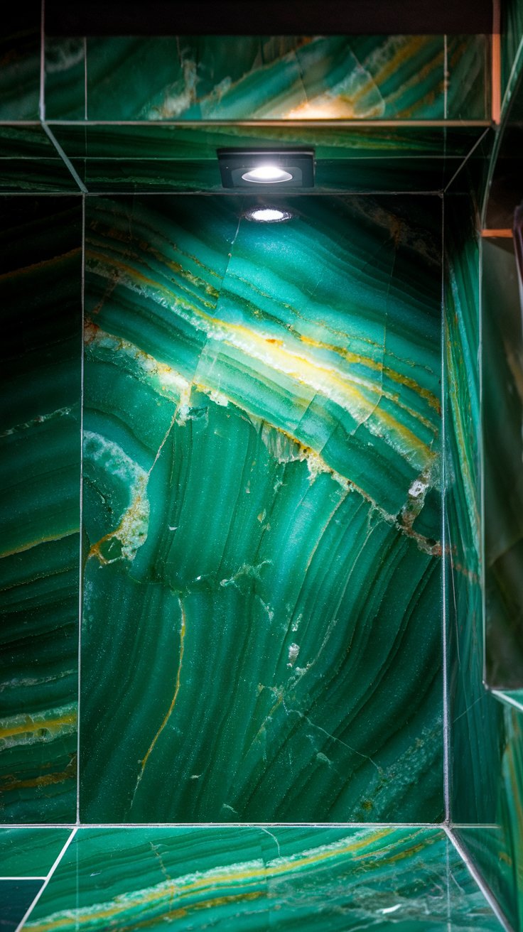 Dramatic Green Onyx Backsplash