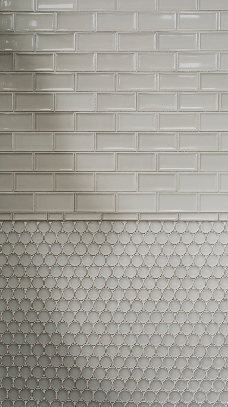 Horizontal Split with Contrasting Tile Patterns
