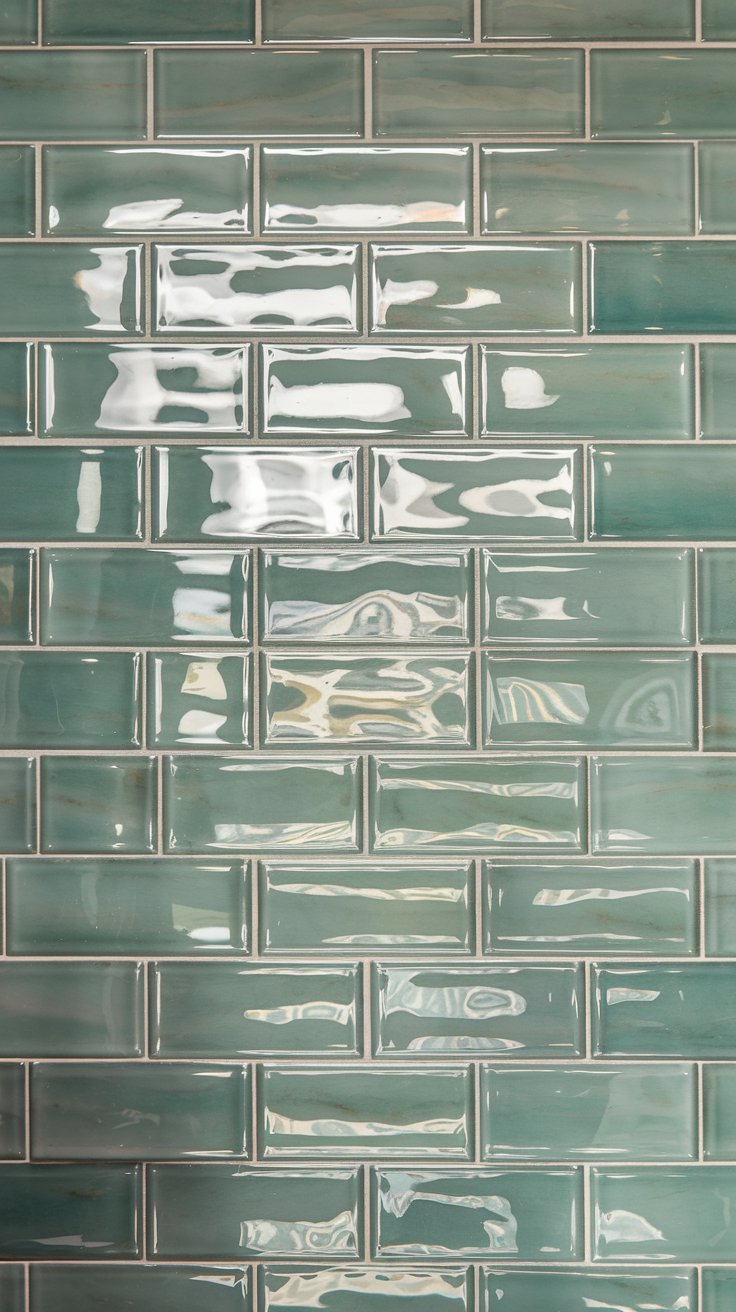 Sea Green Subway Tile Backsplash