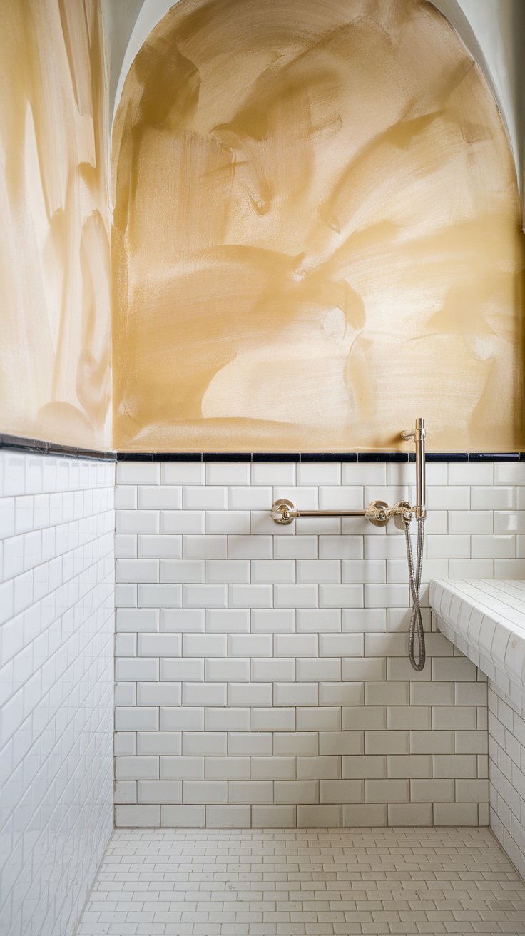 Tile and Textured Plaster Combination