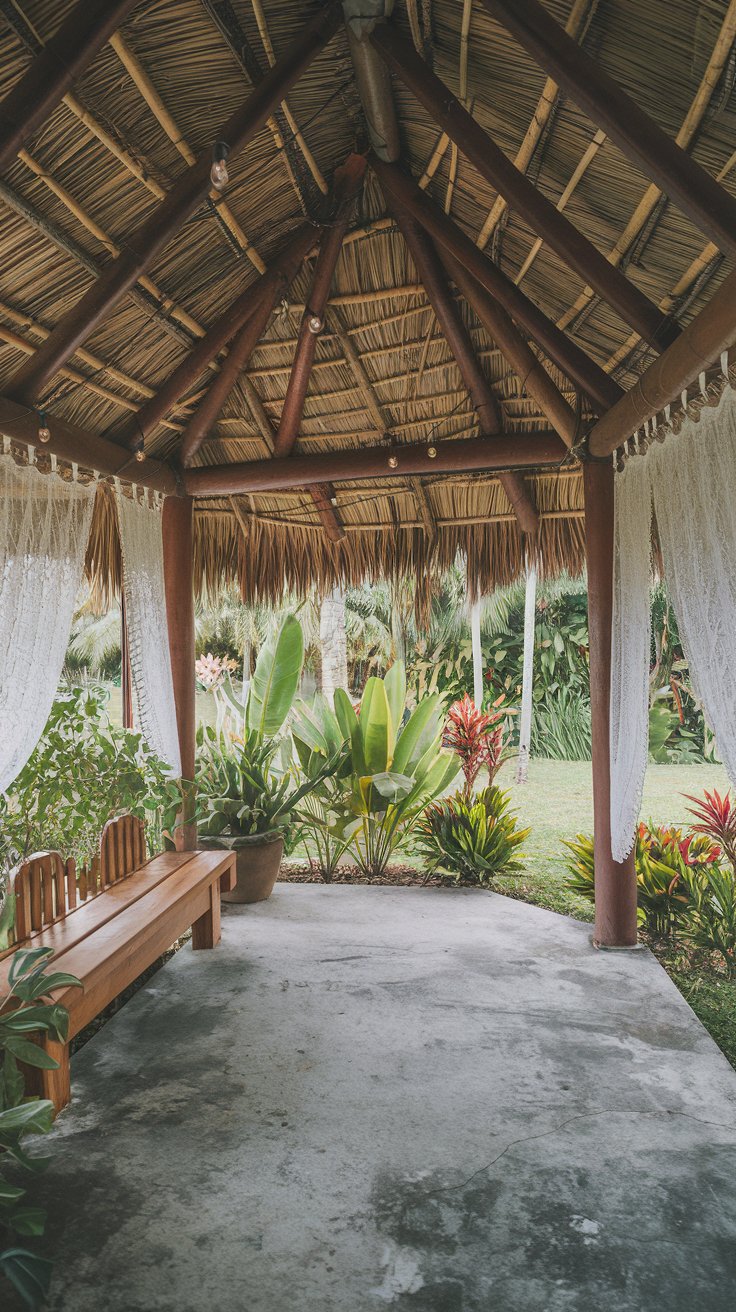 Add a Thatched Roof Pergola