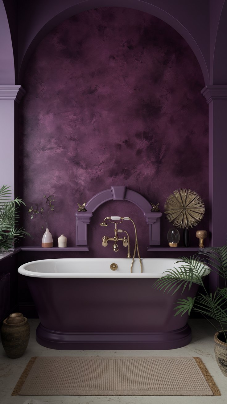 Deep Plum Statement Wall