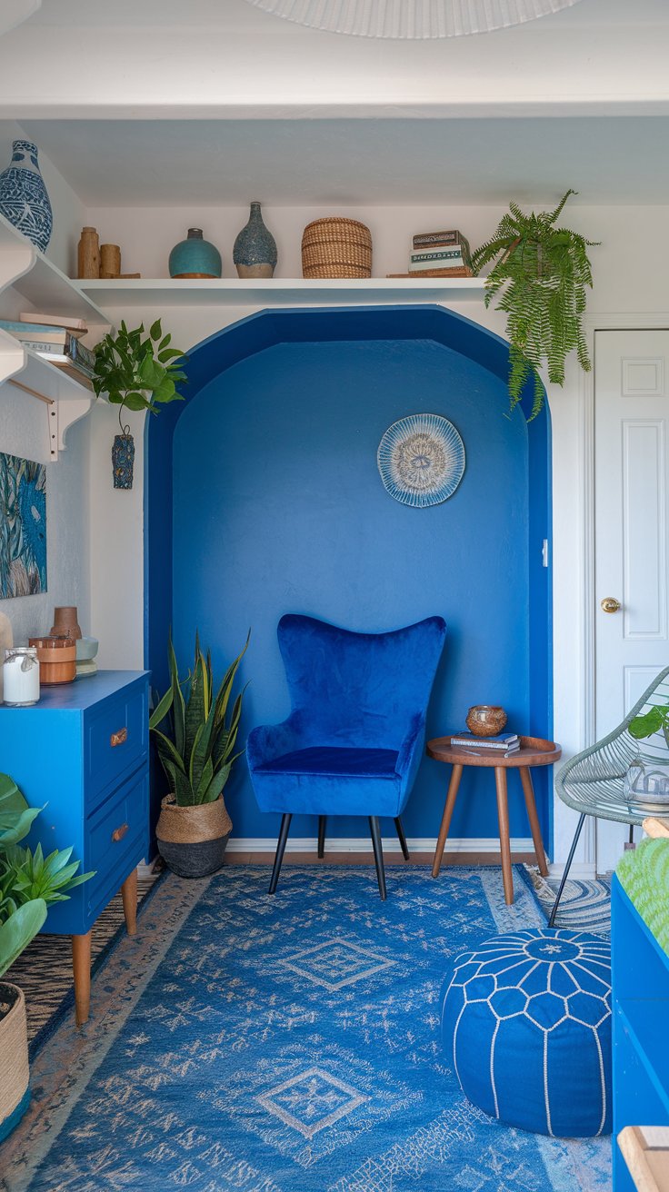 Design a Blue Boho Reading Nook
