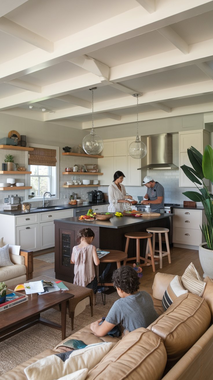 Use a Kitchen Island as a Natural Divider