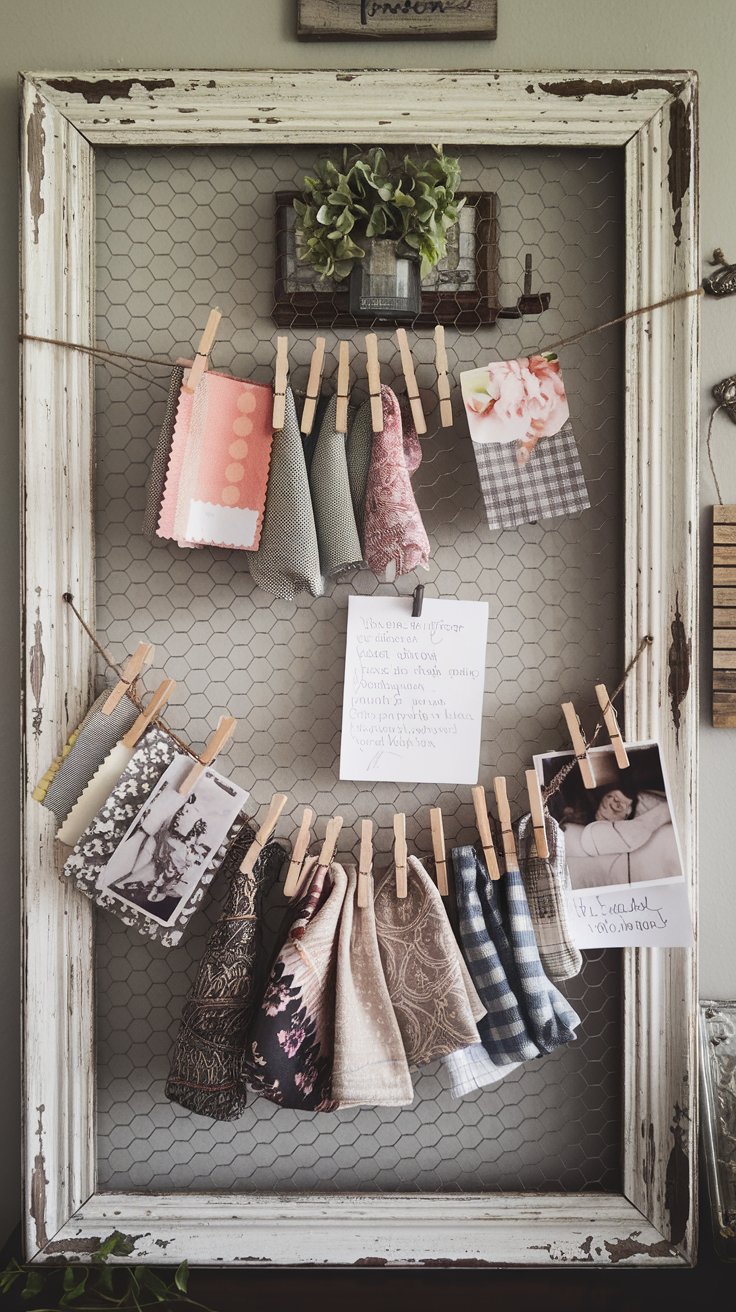 Chicken Wire Memo Board Display