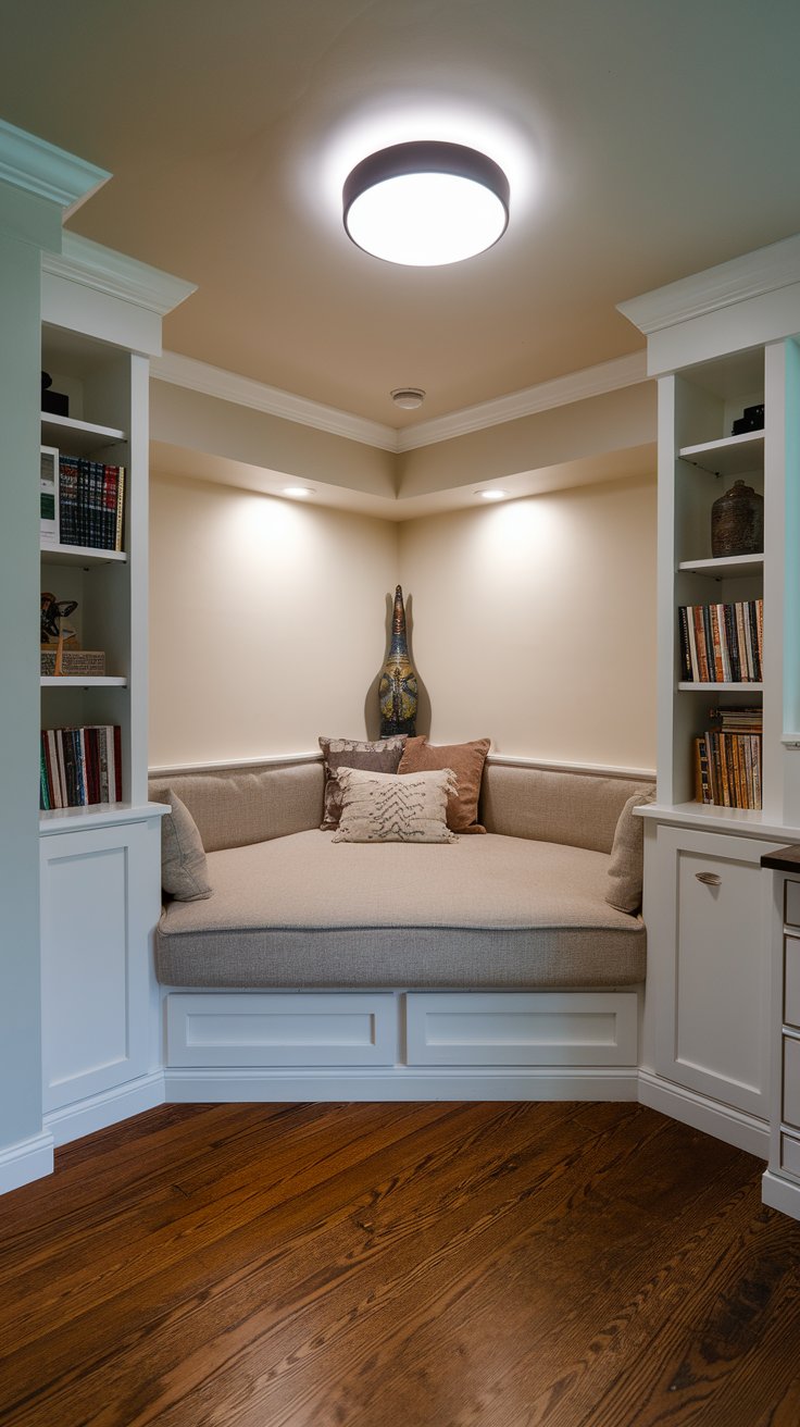 Corner Bed with Built-in Reading Nook