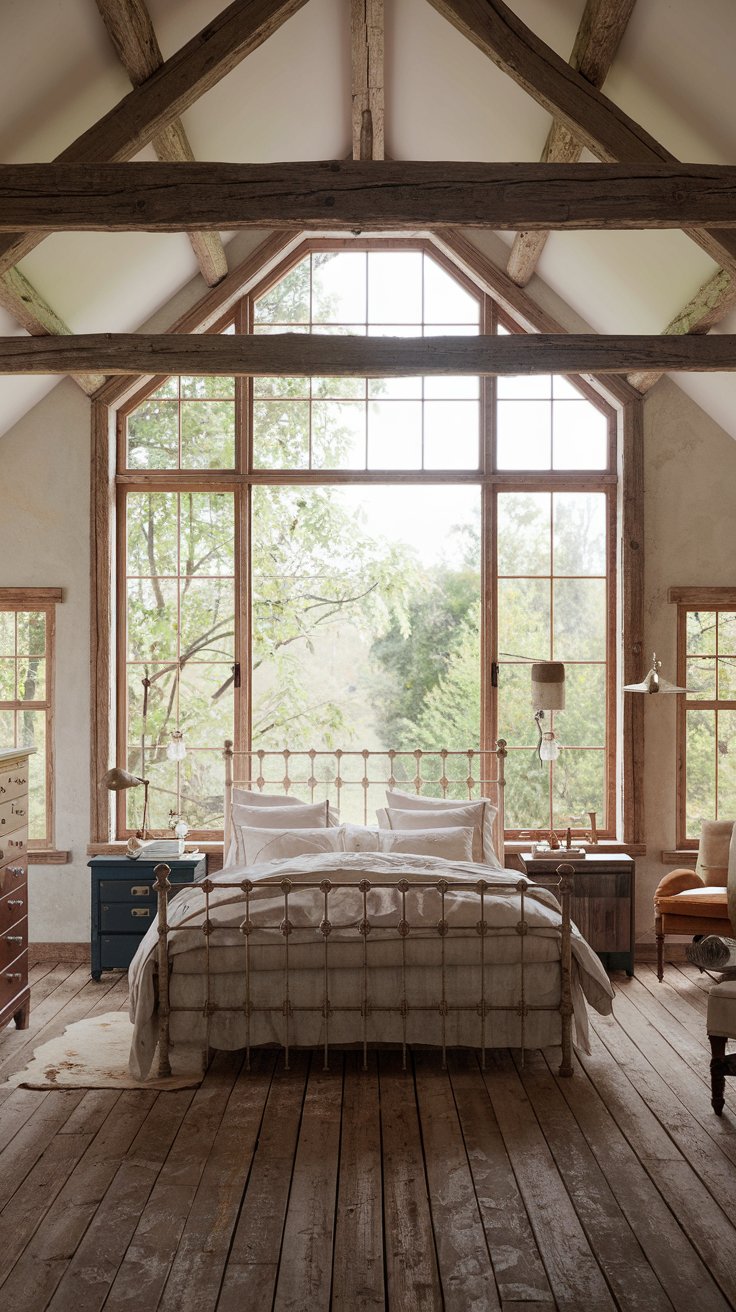 Design a Farmhouse Rustic Window Bedroom