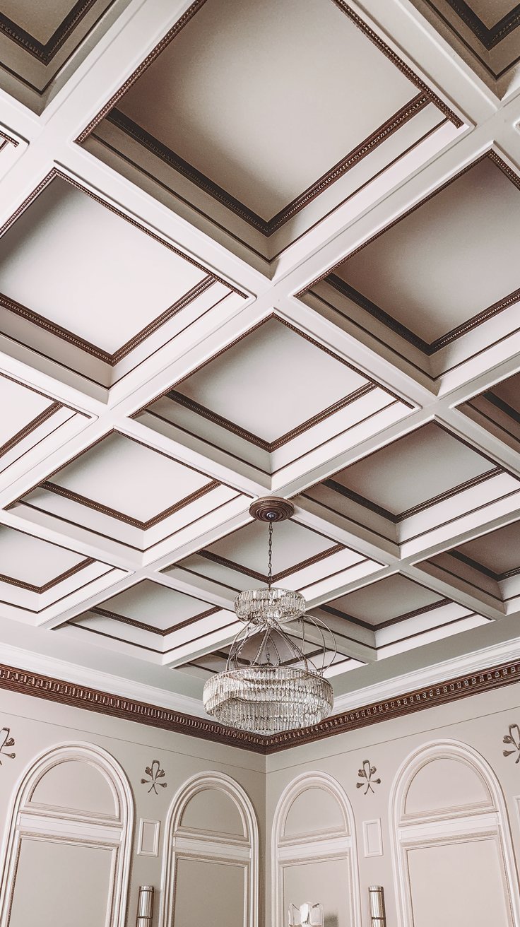Medallion-Enhanced Coffered Ceiling