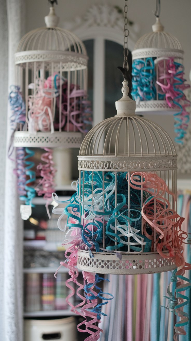 Vintage Birdcage Supply Holder