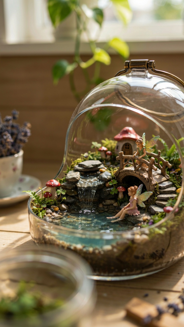 Fairy Garden Water Feature Terrarium