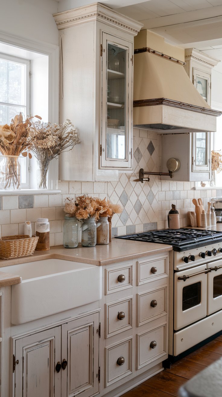 Farmhouse Style White Dove Cabinets