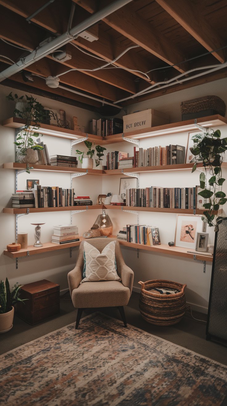 Install Floating Shelves Instead of Bookcases
