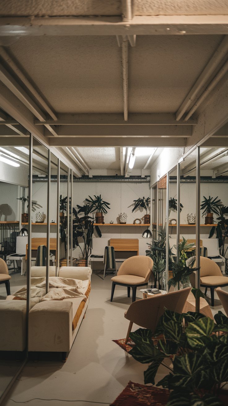 Install Large Mirrors to Reflect Light and Space