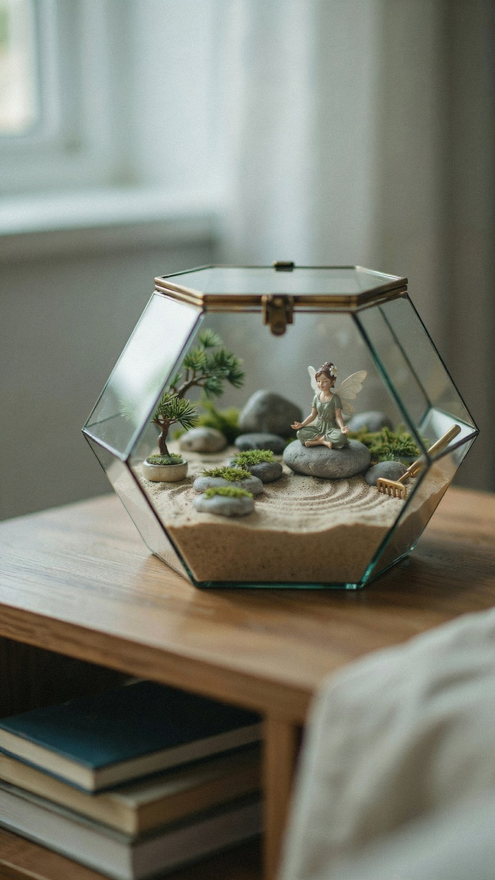 Miniature Zen Garden with Fairy Elements
