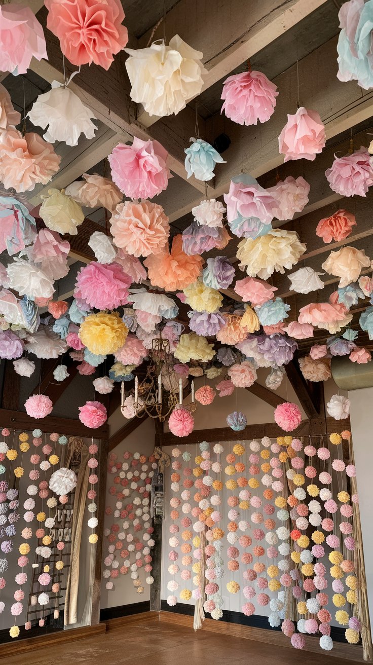 Paper Flowers or Pom-Poms