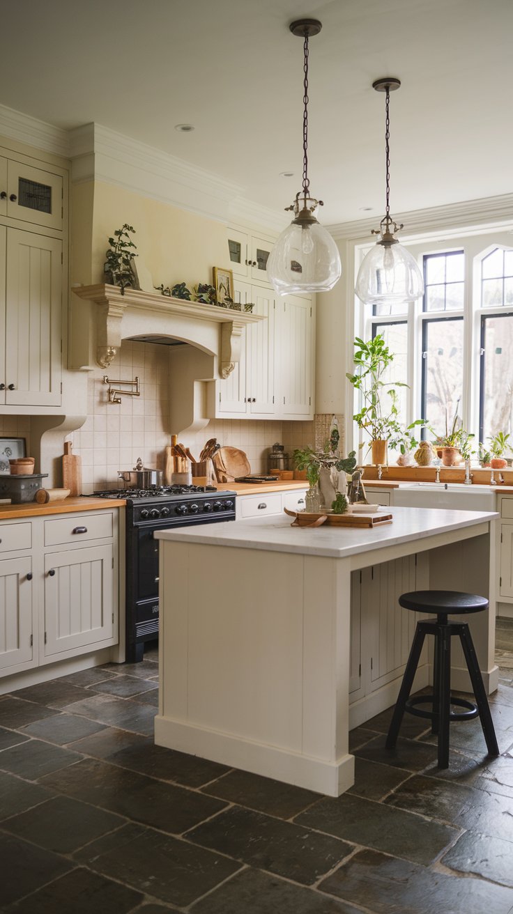 White Dove Kitchen Island Statement