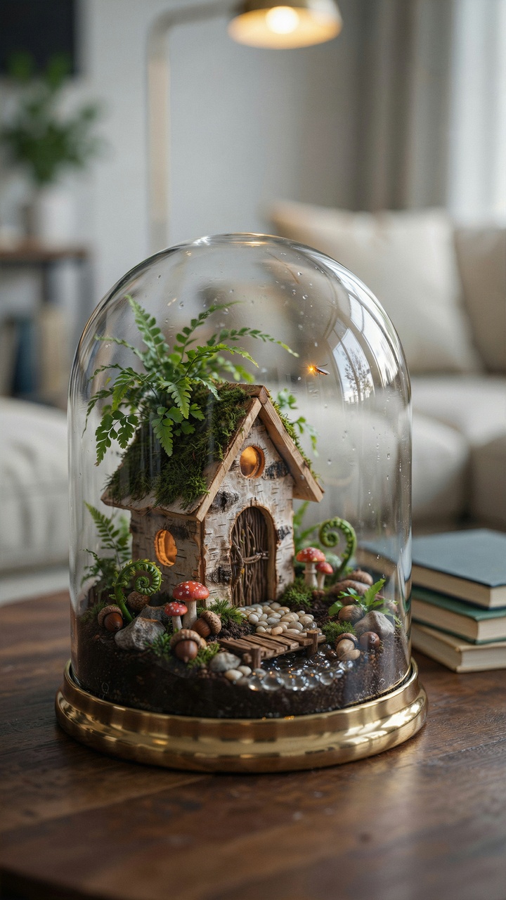 Woodland Terrarium with Fairy House